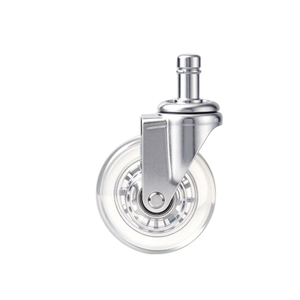 Ruedas Transparentes de PU para Silla de Oficina de 3 Pulgadas, Vástago de Inserción de 11*22mm, Juego de 5 Piezas, Ruedas Giratorias Suaves de Cristal para Muebles - Product Image 3