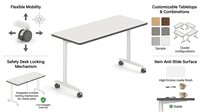 Meubles d'école au design moderne, bureau pliant avec roulettes mobiles, table pliante de bureau