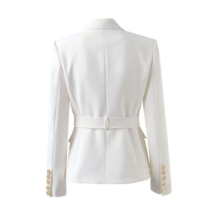 <span class=keywords><strong>Blazer</strong></span> fabbrica di lusso stile classico ufficio bianco <span class=keywords><strong>nero</strong></span> donna <span class=keywords><strong>Blazer</strong></span> tascabili <span class=keywords><strong>con</strong></span> Blet - Product Image 4