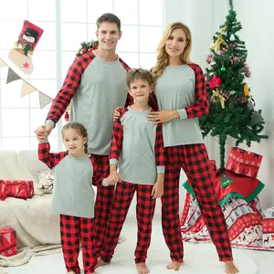 2023 क्रिसमस उच्च बनाने की क्रिया पजामा सेट कस्टम मुद्रित वयस्क एक टुकड़ा कपास बच्चों को बच्चे को कपड़े मिलान परिवार क्रिसमस पजामा