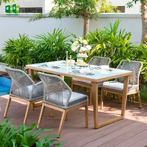 Outdoor Patio Seil Aluminium guss Metall Esszimmer möbel Tisch und Stuhl Garten Sets