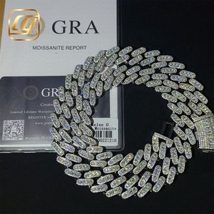 สร้อยคอแบบ Cuban Link เงินแท้ 925 ประดับเพชร Moissanite VVS ระดับ GRA พร้อมใบรับรอง ขนาด 15 มม. สไตล์ฮิปฮอป - Product Image 3