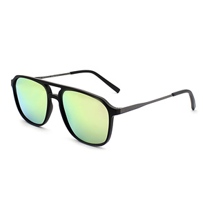 Retro Square Big Frames Sun Glasses Mens Vintage Double Bridge Custom Logo Sun Glasses UV400 Protection Metal Sunglasses - Product Image 4