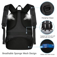 Ransel Laptop Unisex Kapasitas Besar Port USB Tahan Air Bahan Oxford Polyester untuk Bisnis, Perjalanan, dan Olahraga