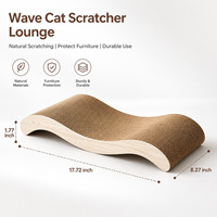 Griffoir pour chat durable et résistant à l'usure, design incurvé pour étirer les membres, grande taille, en carton ondulé rectangulaire