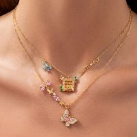 Collier Papillon Lapin en Acier Inoxydable Plaqué Or, Résistant à l'Eau et au Ternissement, Tendance TikTok, par Fanhua Jewelry
