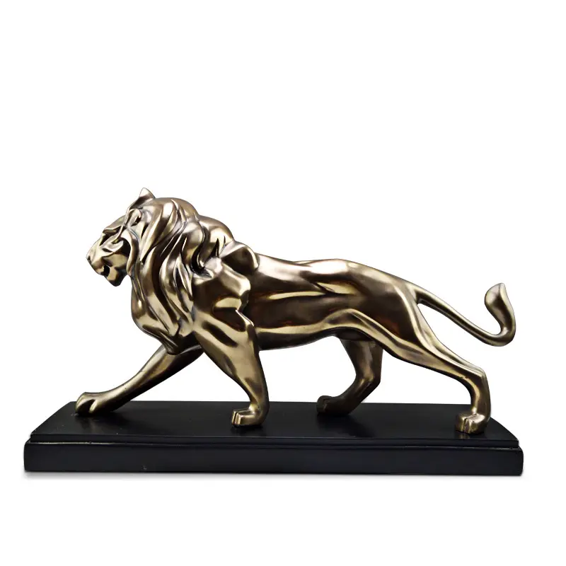 Estátua de leão de resina para escultura, molde de resina para estudo interno, tamanho grande, estatueta de leão em bronze personalizada