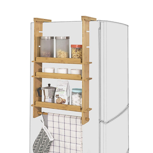 Organizador <span class=keywords><strong>de</strong></span> Refrigerador <span class=keywords><strong>de</strong></span> Bambú <span class=keywords><strong>de</strong></span> 3 Niveles <span class=keywords><strong>para</strong></span> Cocina, Estante <span class=keywords><strong>de</strong></span> Almacenamiento <span class=keywords><strong>Lateral</strong></span> <span class=keywords><strong>para</strong></span> Refrigerador con Barra <span class=keywords><strong>para</strong></span> Toallas - Product Image 2
