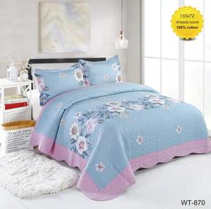 3-piece Embroidered Floral Quilted Bed <strong>Sheet</strong> and Quilt <strong>Set</strong> 100% Cotton Beautiful Bed <strong>Sheet</strong> <strong>Sets</strong> - Product Image 5