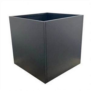 Jardinière carrée en acier noir de 26 pouces, robuste, pour l'intérieur et l'extérieur, écologique, style américain, personnalisable, pot à fleurs - Product Image 1