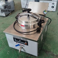 Friteuse à pression électrique de table en acier inoxydable, capacité 16L, 1600W, commande micro-ordinateur, vanne à huile, style KFC
