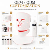 Masque facial LED Photon et appareil de luminothérapie pour le cou, 864 LED, équipement de beauté facial rechargeable, fabricant OEM