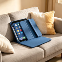 Étui pour iPad en cuir triple pliage en TPU souple avec emplacement pour stylet, couverture avec fonction veille/réveil automatique pour iPad Air 6 et iPad Pro 2024 11/13 pouces