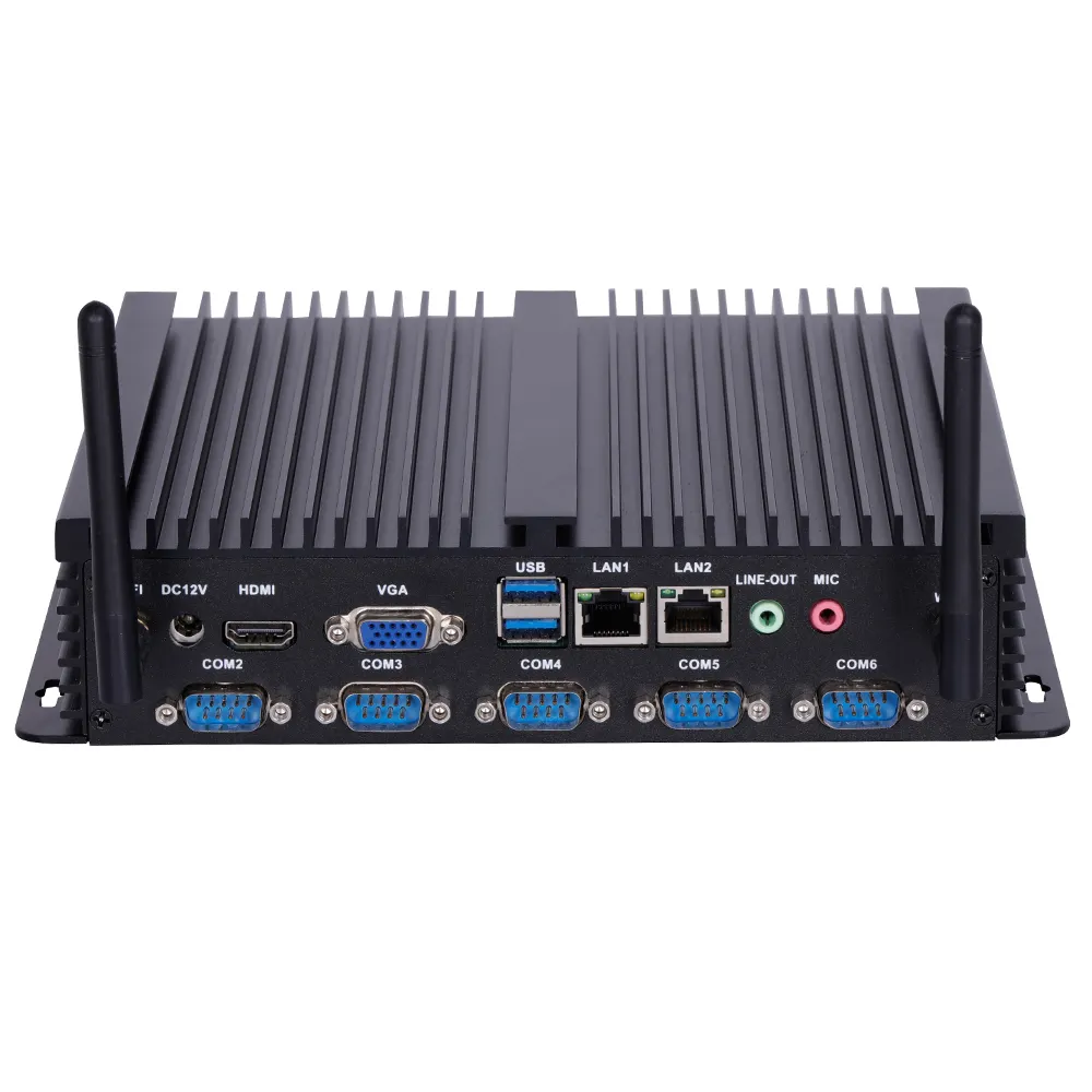 Incorporado Industrial pc china barato 6xRS232 Fanless e 8xUSB com 1 porta LPT 1037U i3 i5 i7 pc computador