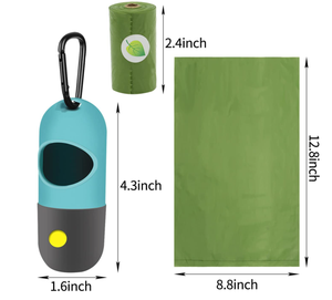 Distributeur de sacs à déjections canines avec lampe torche LED intégrée et porte-sacs - Product Image 2