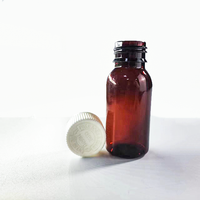 Bouteille ovale de liquide en plastique personnalisable de 50 ml 60 ml en vente de gros avec bouchon à l'épreuve des enfants bouteille de liquide de médecine en ambre graduée