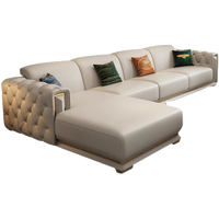 Nouvel arrivage Ensemble de canapés modulaires de luxe modernes et décontractés pour le salon avec boucle de canapé en cuir