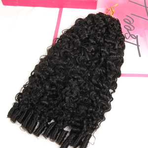 ISEE Offerta Speciale 55g 110g Extension per Capelli Umani Ricci Birmani Senza Nodi Pre-Separati Riccioli Umidi e <span class=keywords><strong>Ondulati</strong></span> Riutilizzabili con Tecnica Feather Crochet - Product Image 3