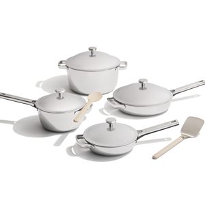 <span class=keywords><strong>Ensemble</strong></span> de casseroles en titane et acier inoxydable tri-couches, compatible avec les fours, les plaques à <span class=keywords><strong>induction</strong></span> et les cuisinières jusqu'à 1000 ° F - Product Image 1
