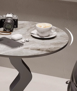 Tavolino da Caffè Moderno di Lusso Economico con Piano in Marmo, Struttura in Acciaio e Design Unico a Vita, Arredamento Durevole per la Casa - Product Image 4