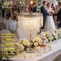 Lámpara de Araña LED de Cristal Recargable con Control Táctil de 5W, Moderna, para Centro de Mesa de Boda
