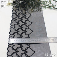 Valentijnsdag Hartpatroon Zwarte Kant Trim Rode Mesh Borduurwerk Kantstof 18cm Romantische Kant voor Lingerie BH Ondergoed Groothandel