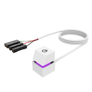 Câble d'extension de commutateur d'alimentation externe pour ordinateur avec indicateur LED et capuchon de touche blanc pour le contrôle du boîtier d'ordinateur de bureau - Product Image 1