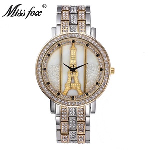 Best-selling Stylish Paris Eiffel Tower j Full Diamond <b>Watch</b> for Women, Ladies' Quartz <b>Watch</b> - Product Image 3