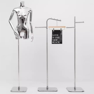 معطف حديث من الفولاذ المقاوم للصدأ قائم بذاته ، منظم متجر ملابس غرفة نوم منزلية - Product Image 2