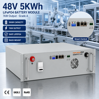 Système de stockage d'énergie solaire 7KW 5KWH monté sur rack, batterie LiFePO4 48V pour la maison avec affichage numérique pour une utilisation en cas d'urgence