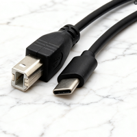 Kabel USB C ke Tipe B 2.0 untuk Laptop Printer Tipe C Kabel Pemindai Printer untuk Ponsel Tablet 0.5M 1M