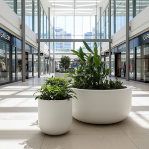 Macetero Redondo Grande para Exteriores, Recubierto de PE, de GRC, Duradero, Decorativo, para Hogares, Hoteles y Jardines - Product Image 6