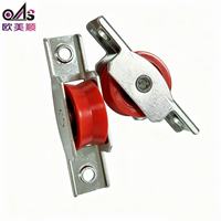 Roue Abalone en nylon durable rouge-orange, poulie à rouleau unique moderne en zinc, roue Abalone à double gorge pour fenêtre coulissante