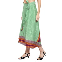 Durante mucho tiempo, las mujeres Sarong Vintage de seda Reversible envolver falda tamaño libre