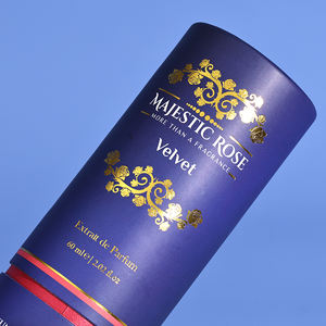 Emballage en tube de papier personnalisé avec estampage à chaud en or pour crème de soin de la peau, huile essentielle de luxe, parfum, emballage en tube kraft cylindrique - Product Image 4