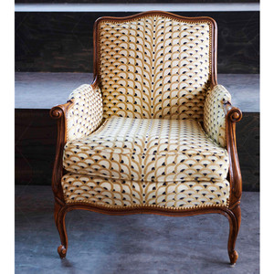 Louis XV Bergre Sedia in Stile con <span class=keywords><strong>Pierre</strong></span> Frey Tessuto e Antico poltrona - Product Image 1