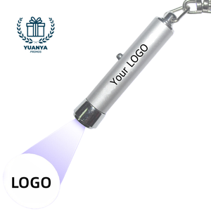 Cheap Enterprise Promotional Products Custom LOGO Aluminum Diving Flashlight Super Bright Cold White LED Projector Keychain