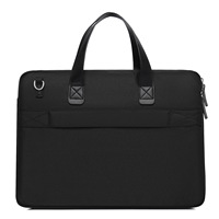 Bolso de Mano para Computadora Portátil, Ligero, Resistente a Impactos, con Capa de Airbag, Gran Capacidad, Impermeable, Tipo Maletín, con Correa para Hombro