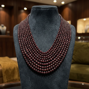 ลูกปัดหินโมราคริสตัลพลอยโกเมนเส้นหลวม8มม. งานฝีมือหินกึ่งมีค่า - Product Image 1