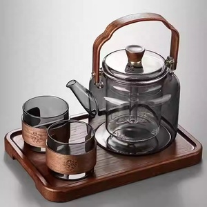 Hochwertige Borosilikatglas-Teekanne mit Tragegriff, Herdtauglicher Teebereiter, Hitzebeständige Blumenteekanne, Heimisches Tee-Set - Product Image 4