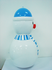 Bonhomme de neige gonflable de 1,20 m avec écharpe bleue, décoration extérieure lumineuse à LED pour fête d'<span class=keywords><strong>hiver</strong></span> - Product Image 4