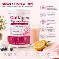 Poudre de peptides de collagène hydrolysé avec vitamine C |   Complément de collagène bovin nourri à l'herbe pour la peau, les cheveux, les ongles et le soutien articulaire