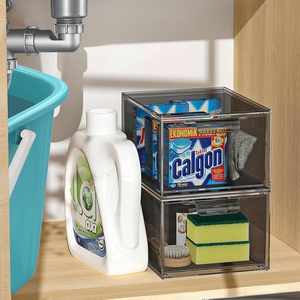<b>Clear</b> Transparent PET <b>Plastic</b> Injection Molded Eco-Friendly Stackable Giant Bag Storage <b>Containers</b> 20-35L Capacity - Product Image 4