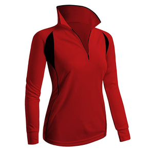 <span class=keywords><strong>POLO</strong></span> da donna di alta qualità 100% poliestere abbigliamento sportivo <span class=keywords><strong>Polo</strong></span> manica lunga Zip collo donna camicie da Golf <span class=keywords><strong>POLO</strong></span> vuote - Product Image 3