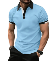 Pull-over homme imprimé à manches courtes en jersey anti-boulochage, coupe ajustée, avec fermeture éclair et col à revers