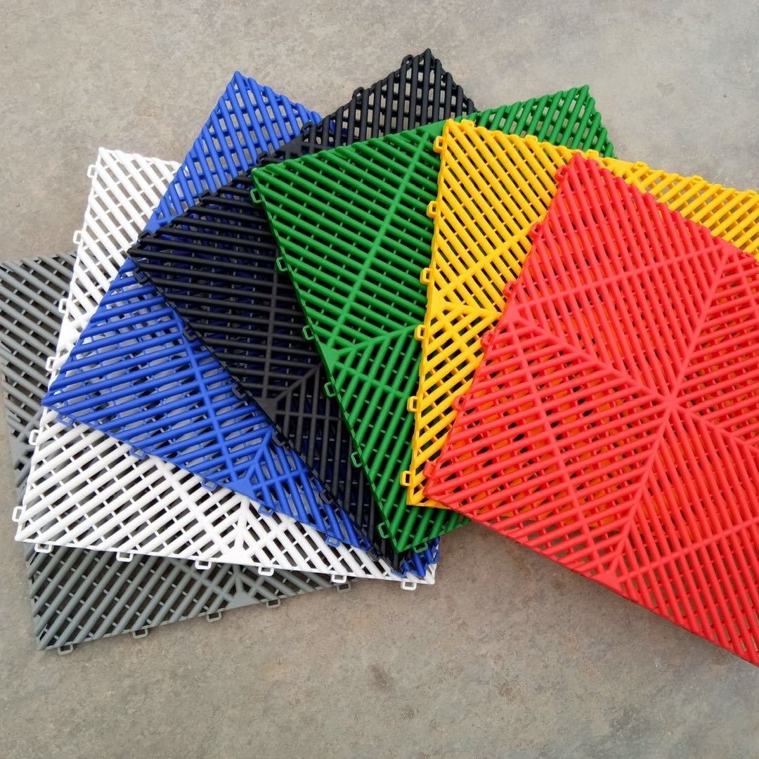 Eco Friendly Strong 18mm Plastic Floor Tiles Garage Floor Tiles Interlocking Vented Garage Floor Tile