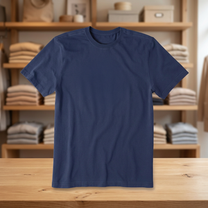 Camiseta de algodón grueso personalizada para hombre, lisa, teñida, de manga corta, talla grande, cuello redondo, informal, estilo urbano, para imprimir - Product Image 4