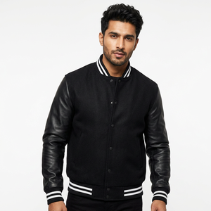 Chaquetas Varsity de Satén y Lana de Manga Larga a Precio Accesible, Ligeras, Transpirables, Unisex, Chaqueta de Béisbol Impermeable - Product Image 1