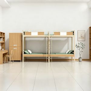 Multi-functional <b>Space</b> <b>Saving</b> Dormitory Loft <b>Bed</b> with and Desk Metal Bunk <b>Bed</b> Student School University Staff Apartment - Product Image 4