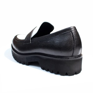 Mocassins rétro pour hommes, style britannique, noir et blanc, à semelle épaisse, rehaussant la taille, confortables et élégants - Product Image 4